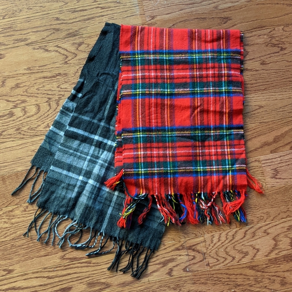 Two Merona Plaid Scarves Bundle